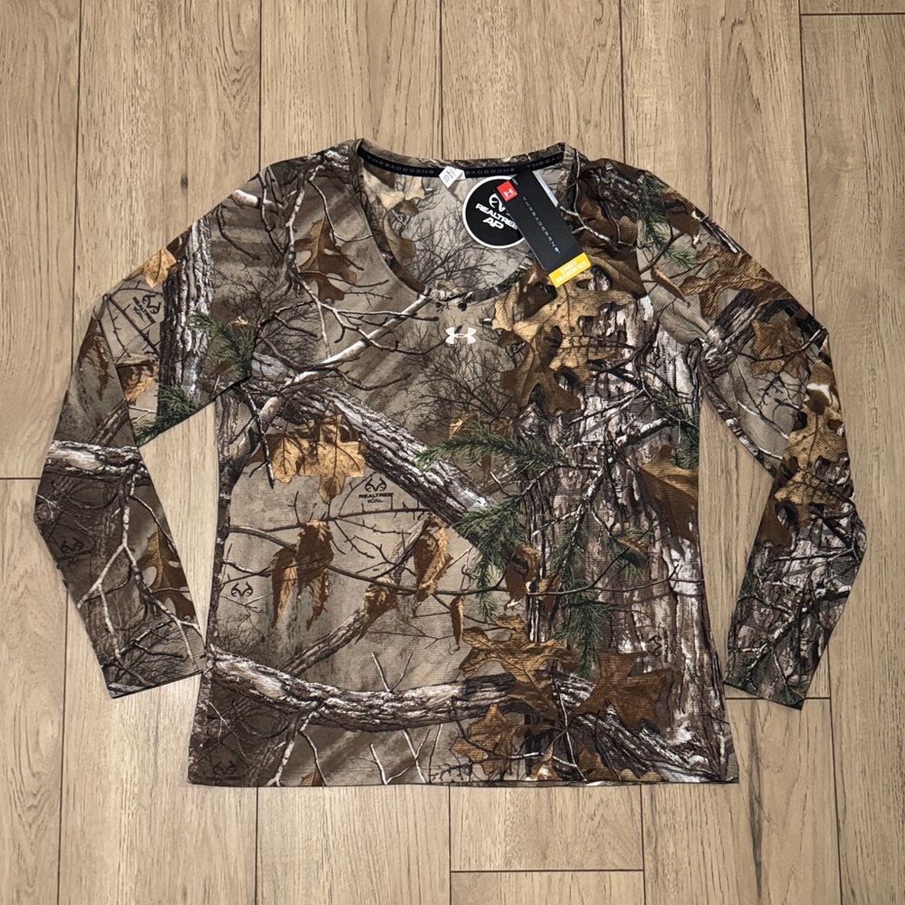Under Armour Threadborne Realtree Early Season Kit Camo Long Sleeve Shirt New